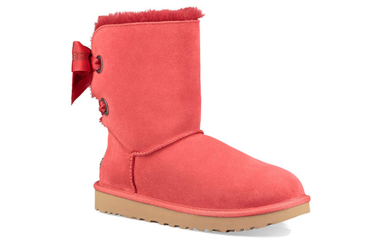 (WMNS) UGG Customizable Bailey Bow short Fleece Lined Red 1098075-RBRD