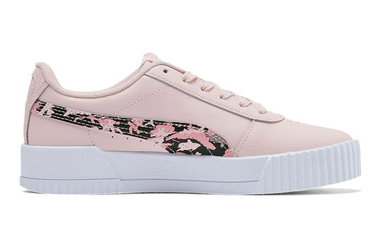 (GS) PUMA Carina Camo Casual Board Shoes Pink/White 373084-01