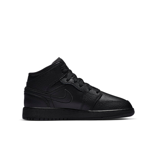 (GS) Air Jordan 1 Mid 'Triple Black' 2020 554725-091 Big Kids Basketball Shoes  -  KICKS CREW