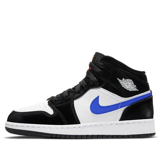 (GS) Air Jordan 1 Mid 'Black Racer Blue' 554725-084 Big Kids Basketball Shoes  -  KICKS CREW
