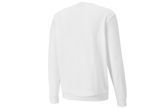 PUMA logo Solid Color Casual Sports Pullover Round Neck White 585209-02