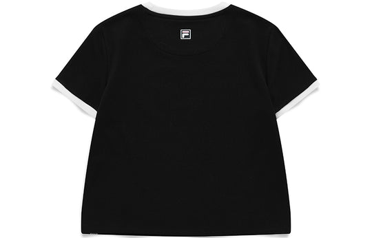 FILA FUSION Funny Logo Printing high waist Short Sleeve Black T61W033104A-BK