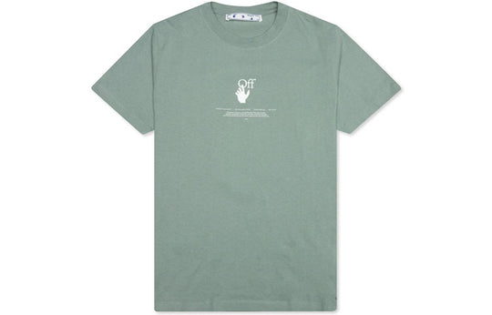 Men's OFF-WHITE SS21 Pattern Cartoon Printing Short Sleeve Green OMAA027R21JER0085041 T-shirts - KICKSCREW
