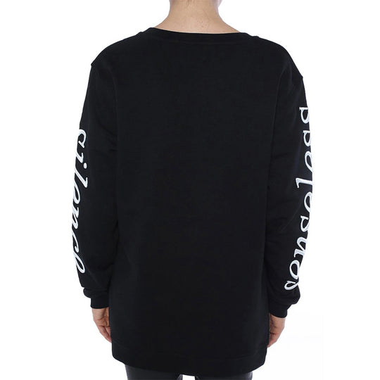 (WMNS) Alexander McQueen Cotton Printing Long Sleeves Pullover Sweatshirt 'Black' 466786-RIJ21-1000
