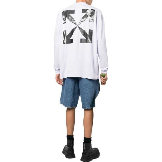 Men's OFF-WHITE FW22 Solid Color Arrow Pattern Logo Printing Round Nec