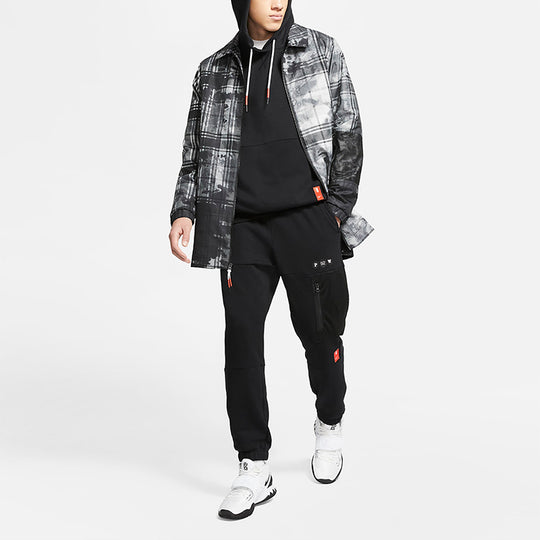 Nike Kyrie Loose Sports Printing Plaid Woven Jacket 'Grey' CK6752-010