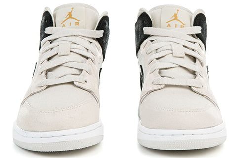 (GS) Air Jordan 1 Retro Mid 'Light Bone' 554725-023 Big Kids Basketball Shoes  -  KICKS CREW