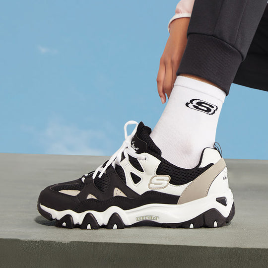 (WMNS) Skechers D lites 2.0 Sneaker Black/White/Grey 99999693-BKW