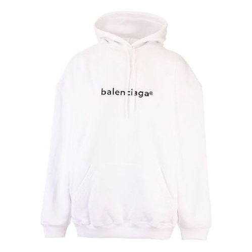 (WMNS) Balenciaga Logo Printing Hoodie White 578135TIV559040