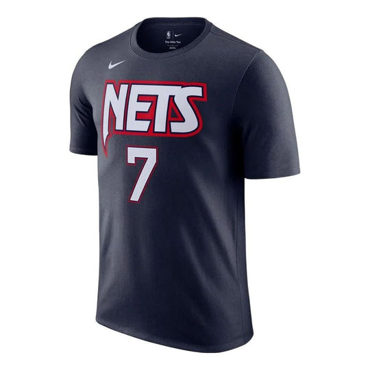 Men's Nike NBA Brooklyn Nets Durant No. 7 Alphabet Numeric Round Neck Casual Short Sleeve Us Edition Black T-Shirt DA7358-419