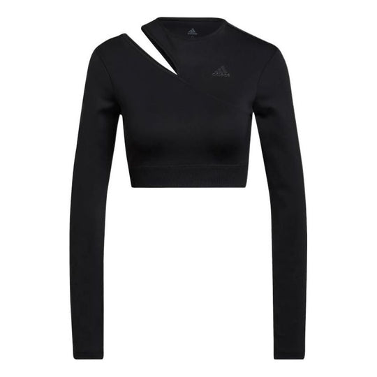 (WMNS) adidas Solid Color Sports Gym Long Sleeves Black HM3179