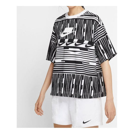 (WMNS) Nike Sportswear Tee Black/White Black-white CW4822-101