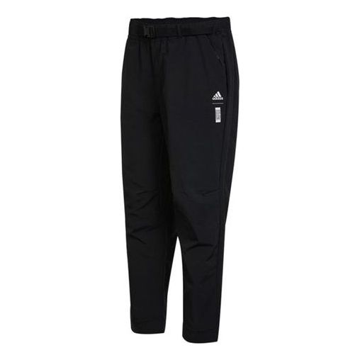 Men's adidas Wj Pnt Solid Color Logo Elastic Woven Sports Pants/Trousers/Joggers Black HE5148