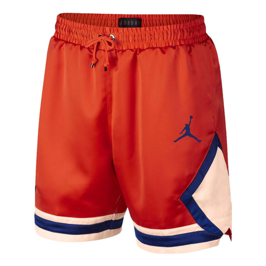 Men's Air Jordan Basketball Colorblock Logo Sports Shorts Red AO2820-891