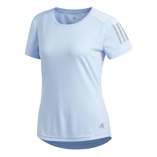 (WMNS) adidas Own The Run Tee Sports Short Sleeve Light Blue DZ2268