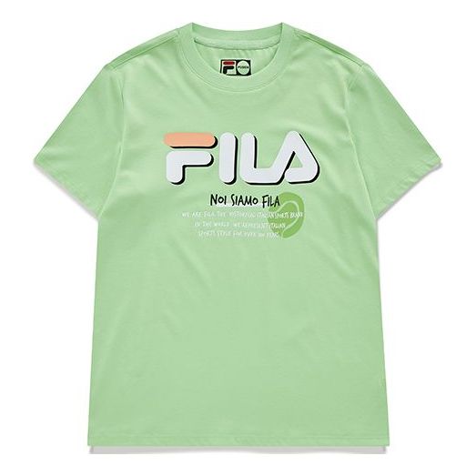 FILA FUSION Logo Printing Sports Knit Short Sleeve Green T11W131109F-LG